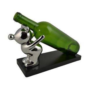 10X6X4 SILVER BEAR BOTTLE HOLDER