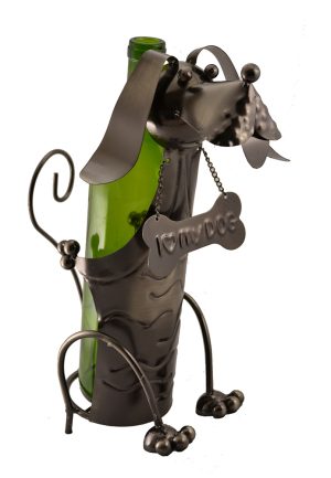 BOTTLE HOLDER, DOG W/ BONE COLLAR