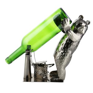 BOTTLE HOLDER, 10" FISHING BEAR