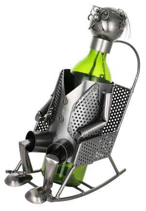 12X8 BOTTLE HOLDER, MAN ON ROCKING CHAIR