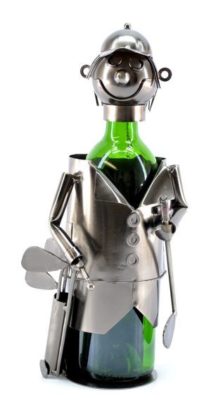 BOTTLE HOLDER, GOLFER W/ BAG