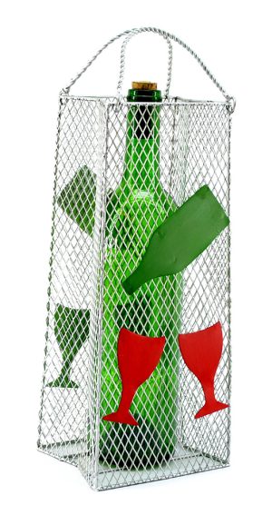 BOTTLE HOLDER, GIFT BAG, WINE GLASSES & BOTTLE