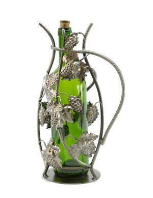 13" WINE BOTTLE HOLDER, GRAPES