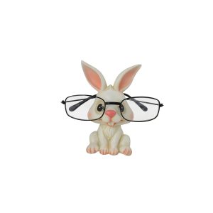 4.5" WHITE RABBIT EYE-GLASS HOLDER