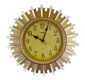 Sun Burst Gold Mirror Wall Clock Luxurious & High End