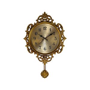 27X17 GOLD WALL CLOCK W/ PENDULUM