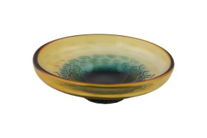 9X3 AMBER & BLUE ROUND BOWL