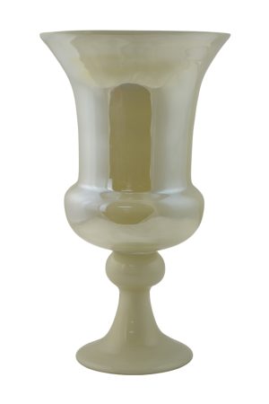 13.5" CREAM COLOR VASE ON BASE