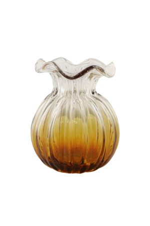 8X6 BALL-SHAPED AMBER VASE