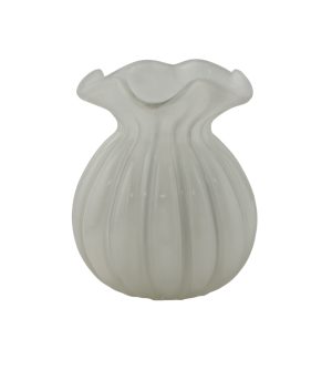 8X6 BALL-SHAPED WHITE VASE