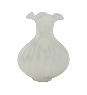 11X8 BALL-SHAPED WHITE VASE