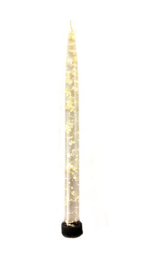 11" PLEXIGLASS CANDLE, GOLD