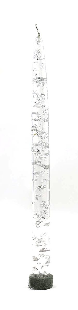 11" PLEXIGLASS CANDLE, SILVER