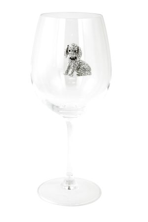 STEMMED WINE GLASS, SITTING DOG
