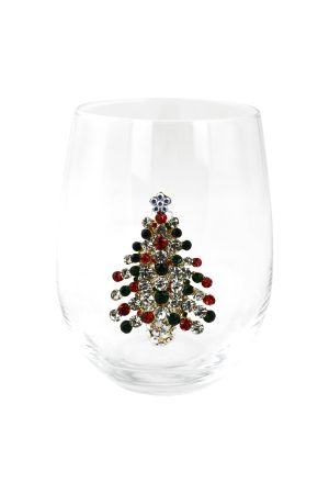 STEMLESS WINE GLASS, CHRISTMAS TREE