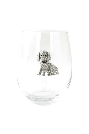 STEMLESS WINE GLASS, SITTING DOG