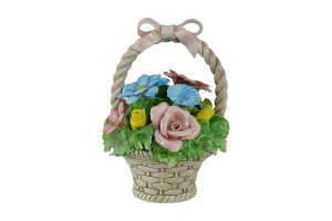 12X8 ROUND FLOWER BASKET W/ HANDLES