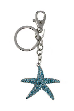 KEYCHAIN, BLUE CRYSTAL STAR FISH