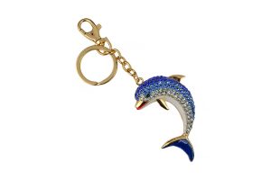 KEYCHAIN, BLUE DOLPHIN