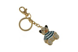 KEYCHAIN, GREEN & WHT PANDA BEAR