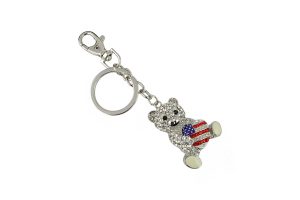 KEYCHAIN, USA FLAG PANDA BEAR