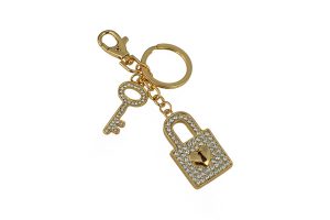 KEYCHAIN, GOLD LOCK & KEY