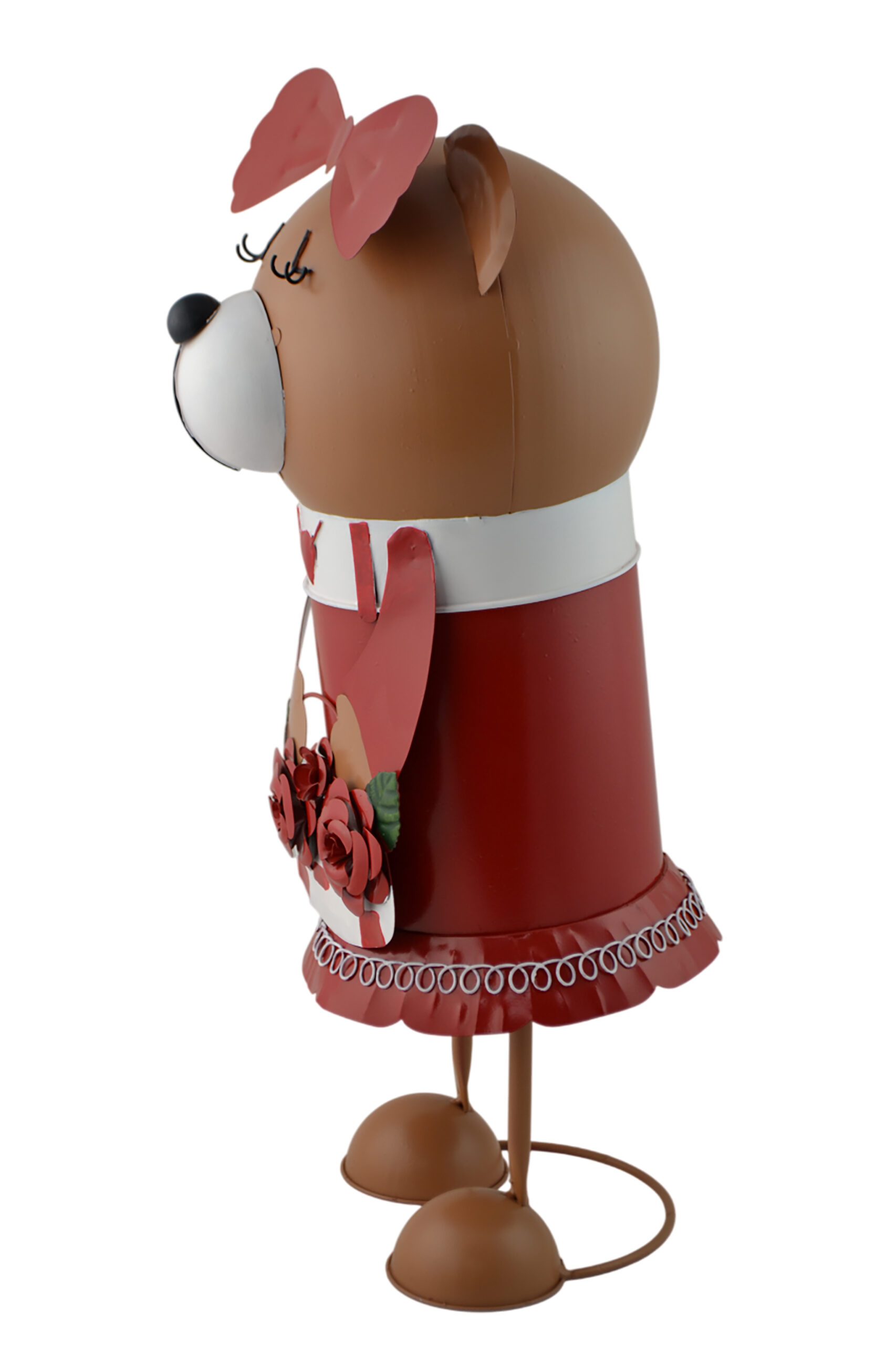 20" GIRL TEDDY BEAR HOLDING FLOWERS - Image 4