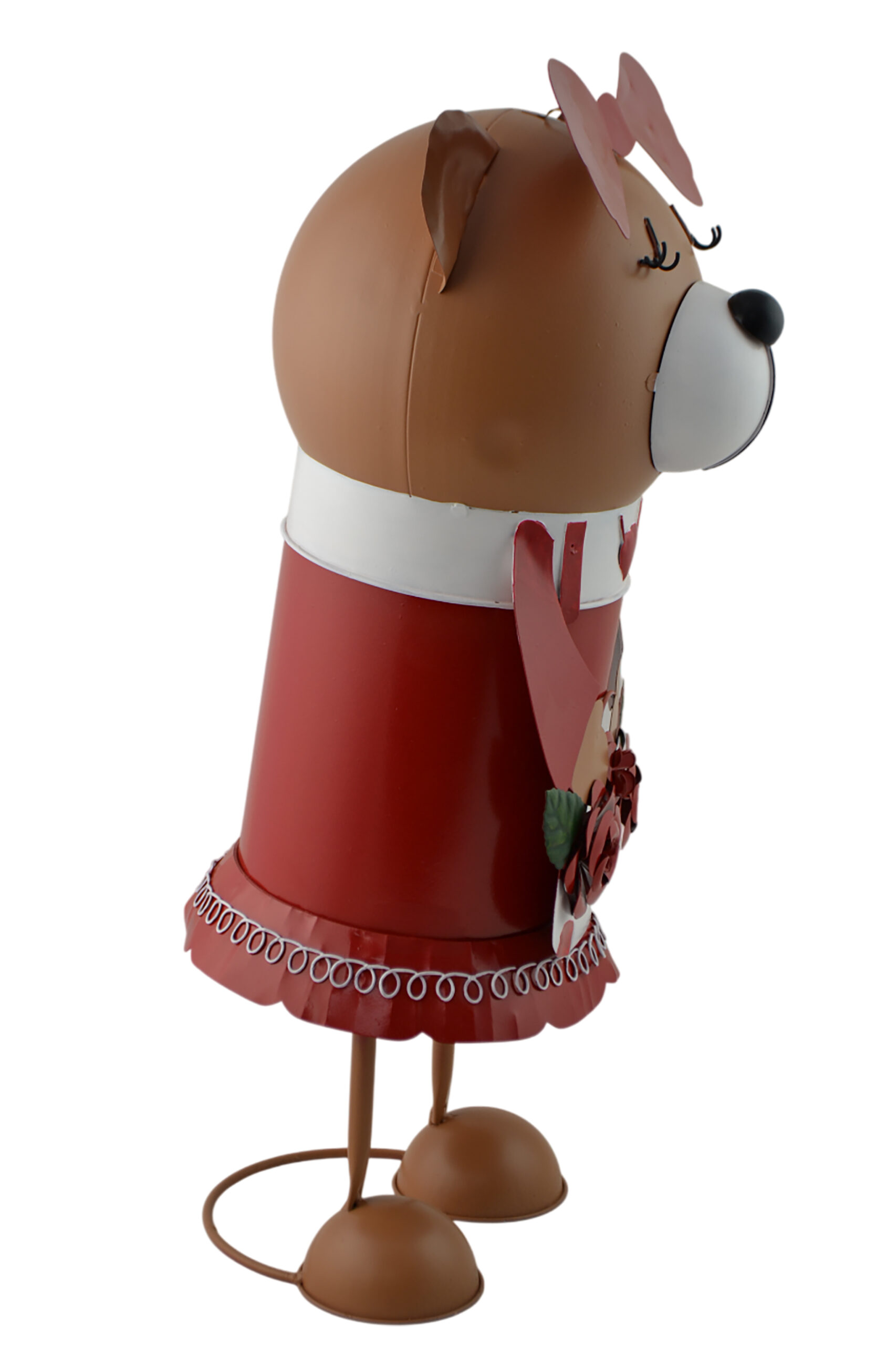 20" GIRL TEDDY BEAR HOLDING FLOWERS - Image 5