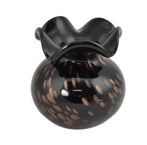 5X5 BROWN & COPPER GLASS VASE