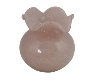 5X5 PINK & GOLD SPECKLES GLASS VASE