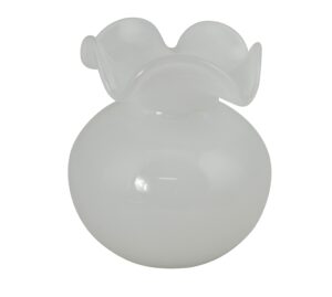 5X5 WHITE SPECKLES GLASS VASE